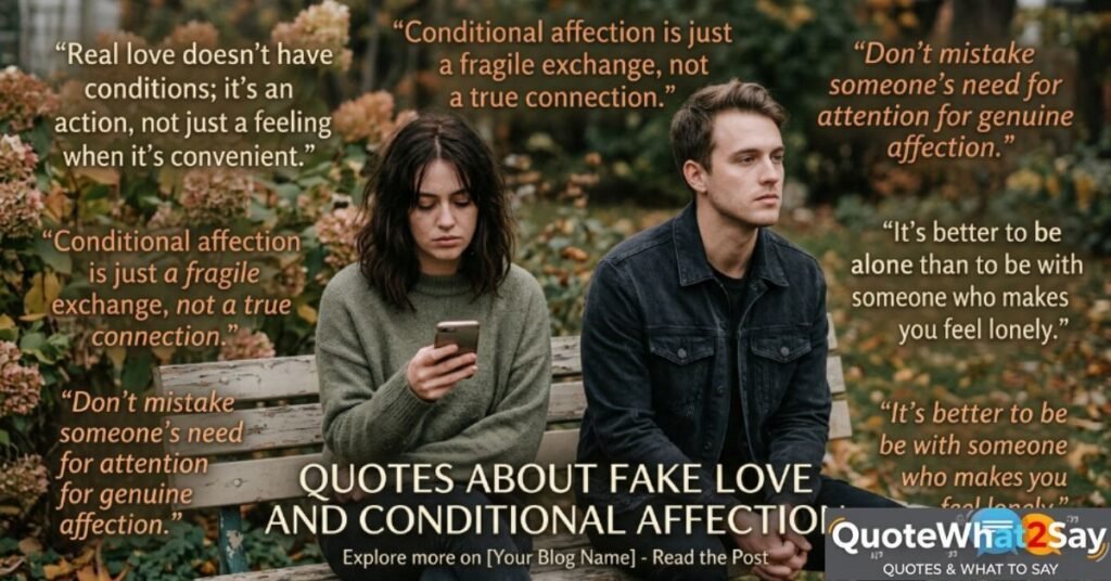 Quotes About Fake Love and Conditional Affection