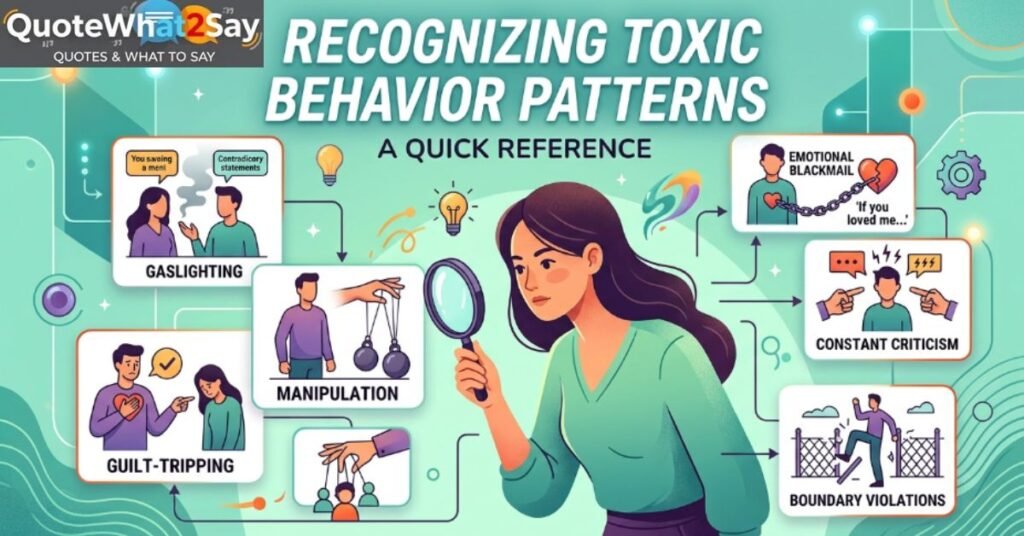 Recognizing Toxic Behavior Patterns — A Quick Reference