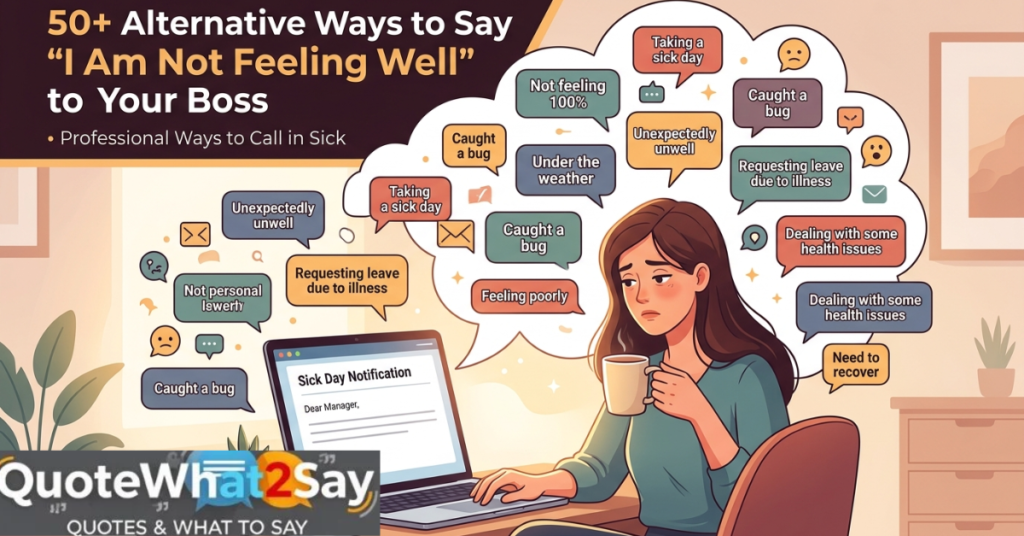 50+ Other Ways to Say "I Am Not Feeling Well" to Your Boss