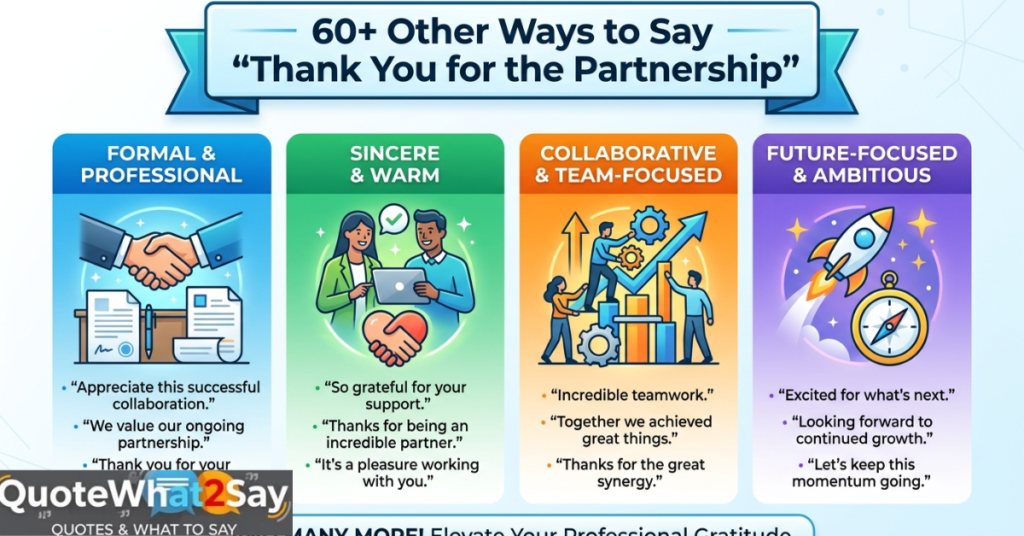 60+ Other Ways to Say "Thank You for the Partnership"