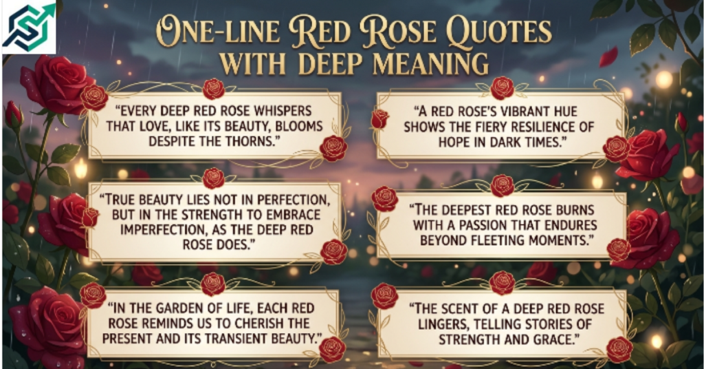 One-Line Red Rose Quotes with Deep Meaning