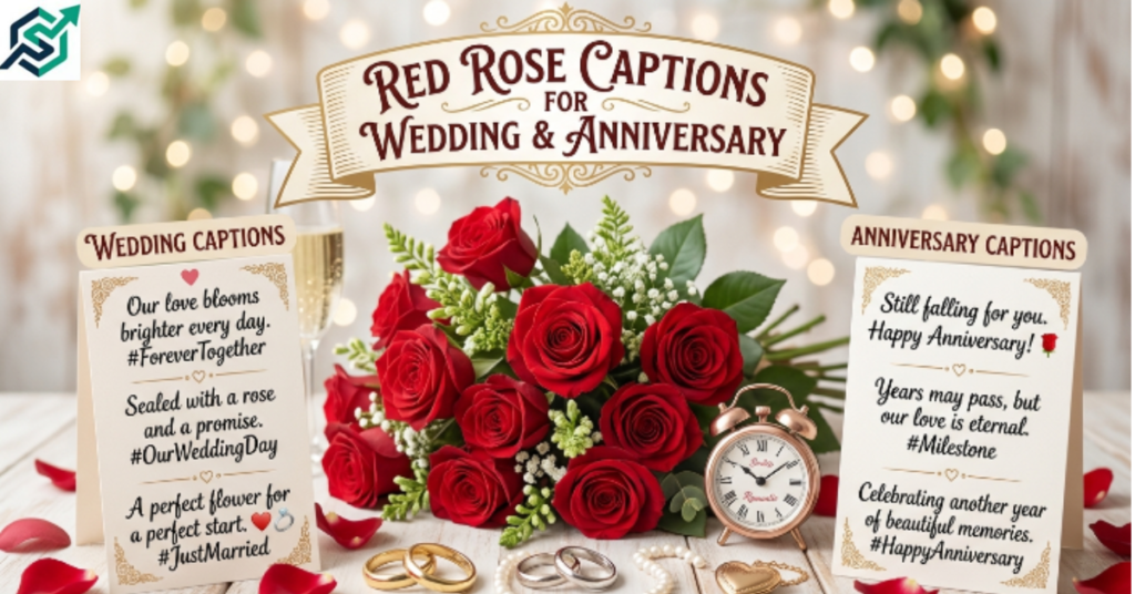 Red Rose Captions for Wedding & Anniversary