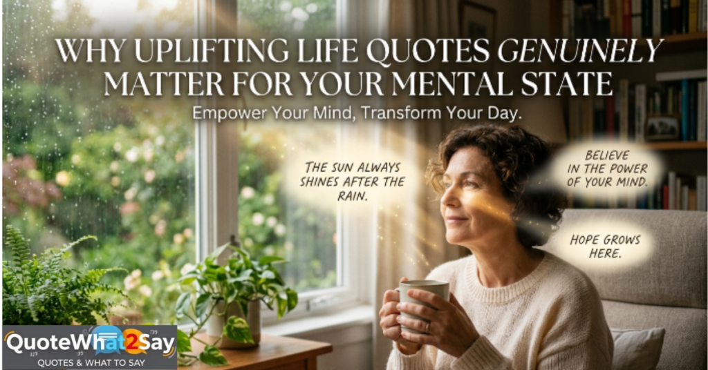 Why Uplifting Life Quotes Genuinely Matter for Your Mental State