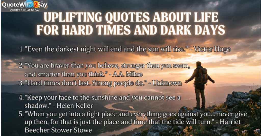 Uplifting Quotes About Life for Hard Times and Dark Days