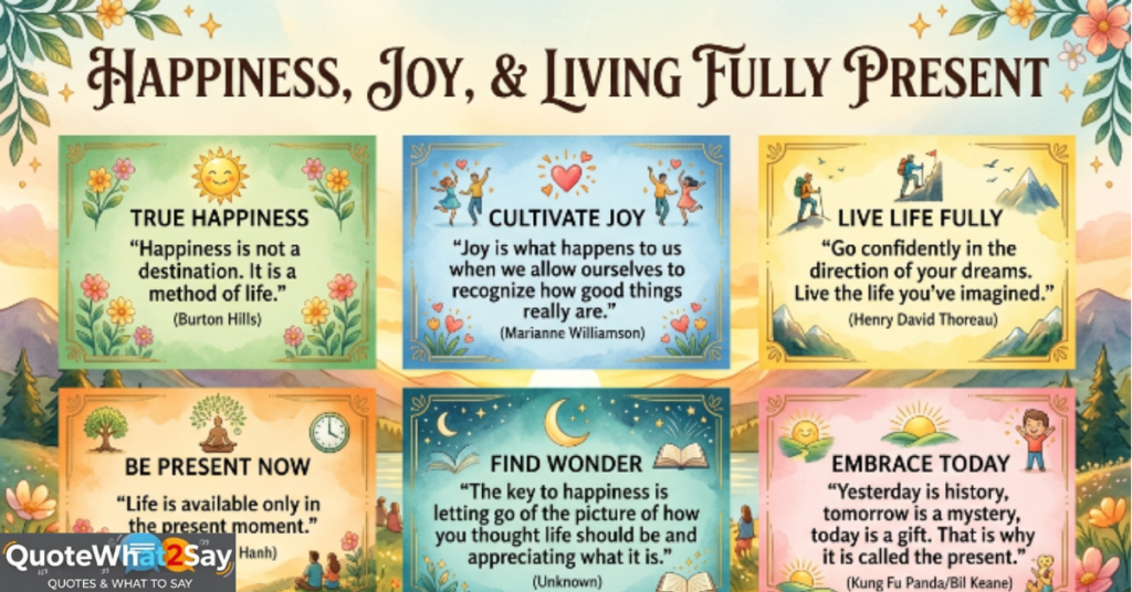 Life Quotes About Happiness, Joy, and Living Fully Present