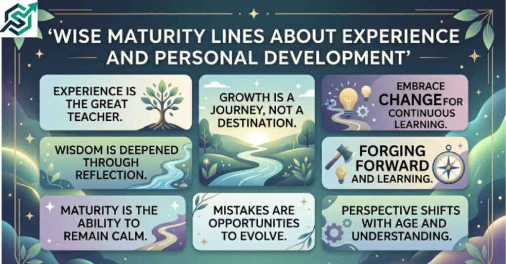 Wise Maturity Lines About Experience and Personal Development