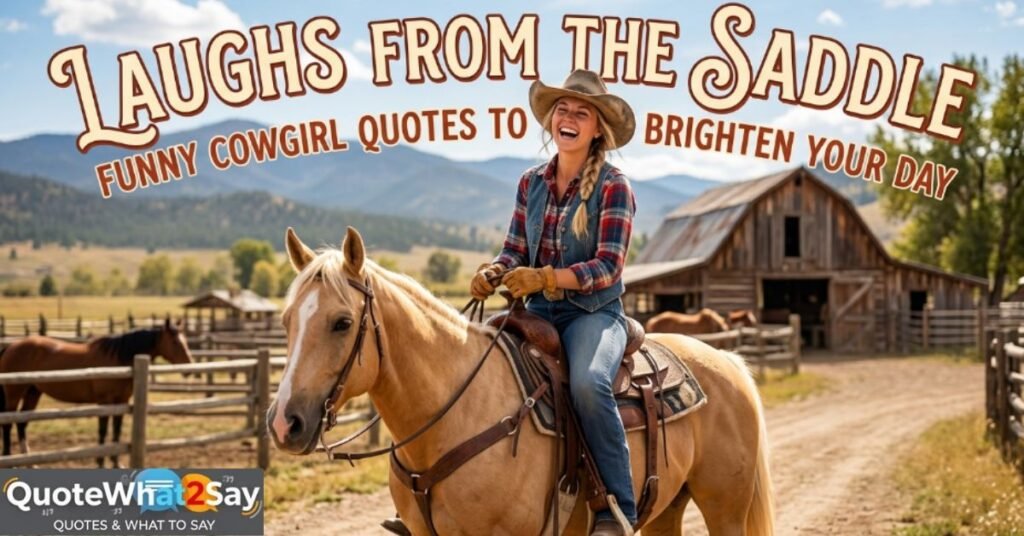 Laughs from the Saddle Funny Cowgirl Quotes to Brighten Your Day