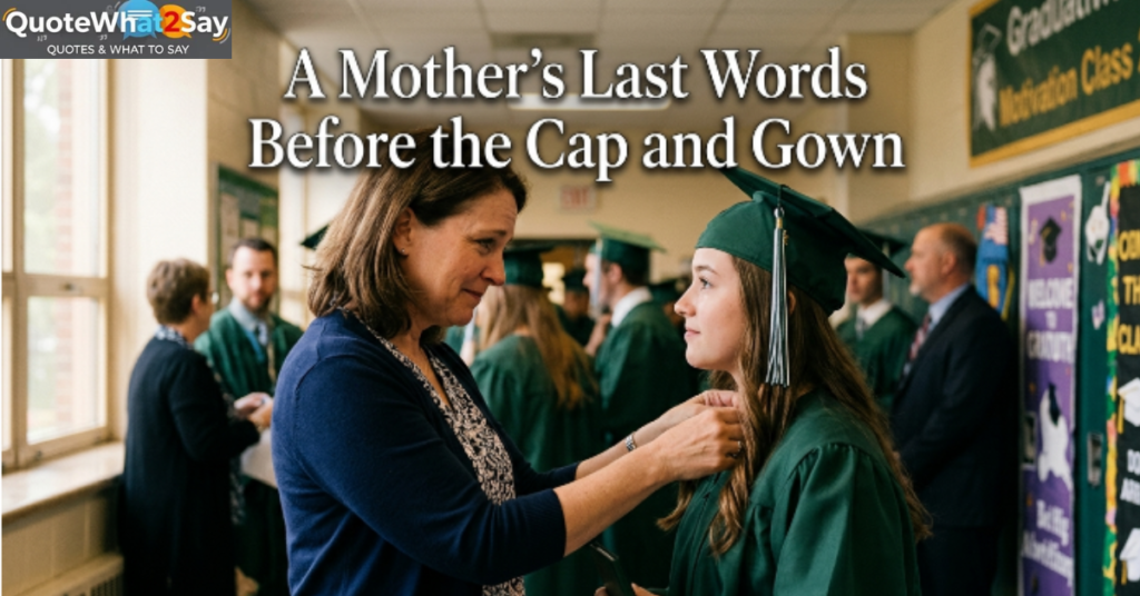 A Mother's Last Words Before the Cap and Gown
