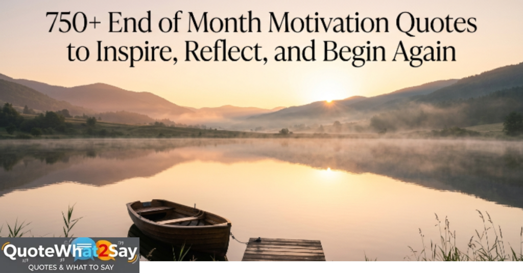 750+ End of Month Motivation Quotes to Inspire, Reflect, and Begin Again