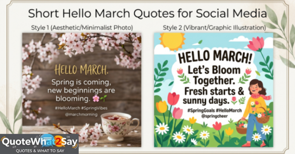 Short Hello March Quotes for Social Media