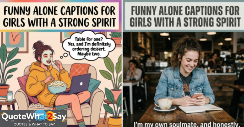 Funny Alone Captions for Girls With a Strong Spirit