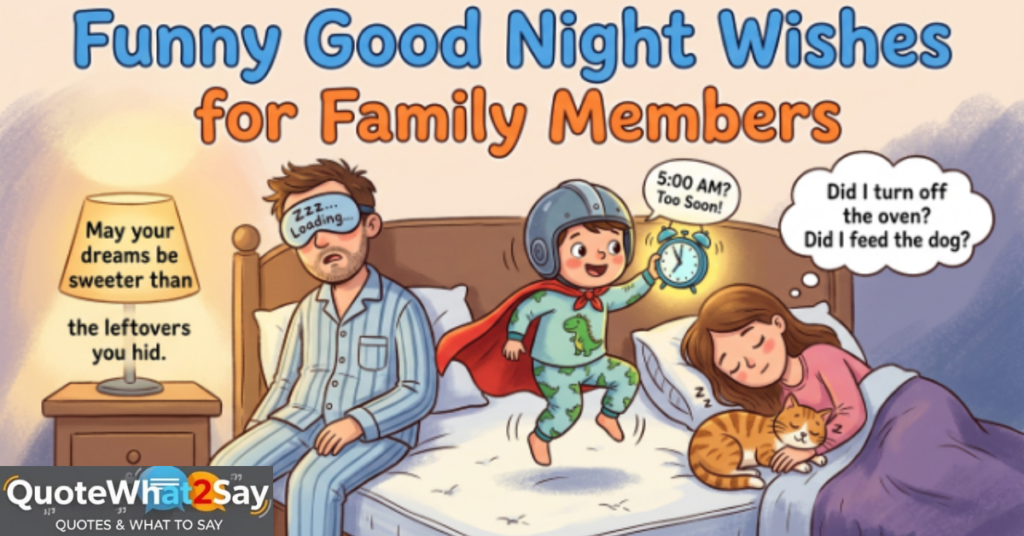 Funny Good Night Wishes for Family Members