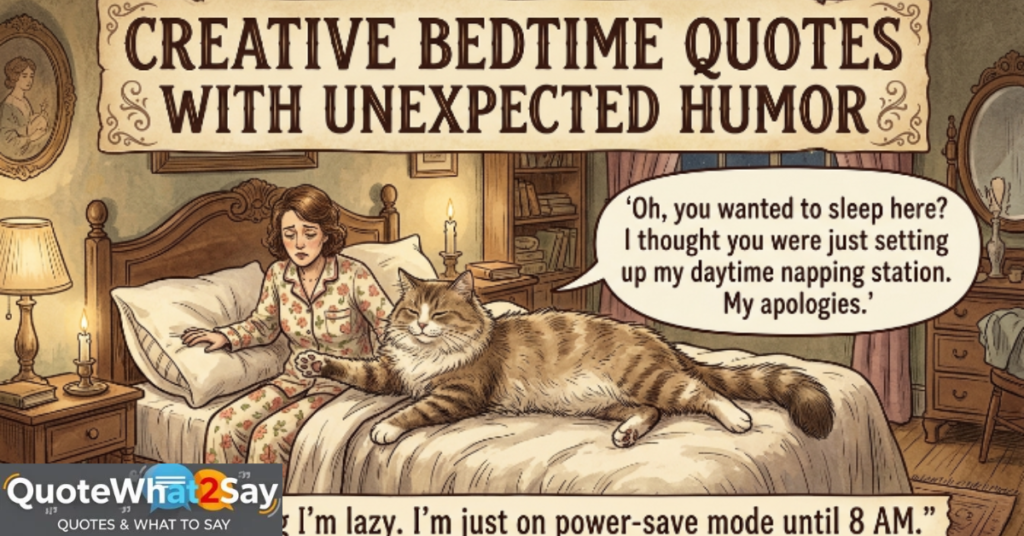 Creative Bedtime Quotes with Unexpected Humor