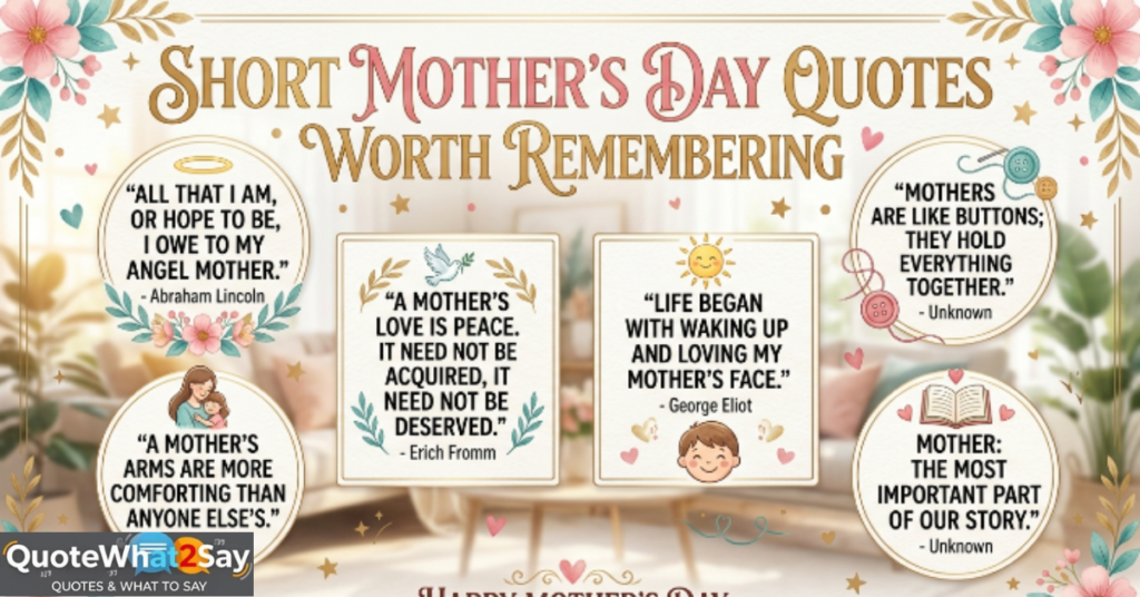 Short Mother's Day Quotes Worth Remembering