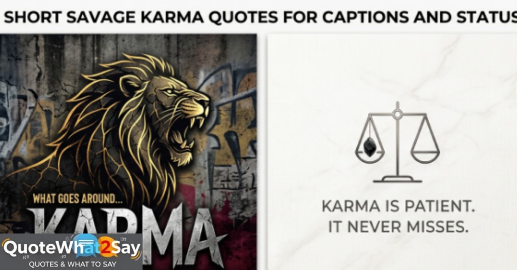 Short Savage Karma Quotes for Captions and Status
