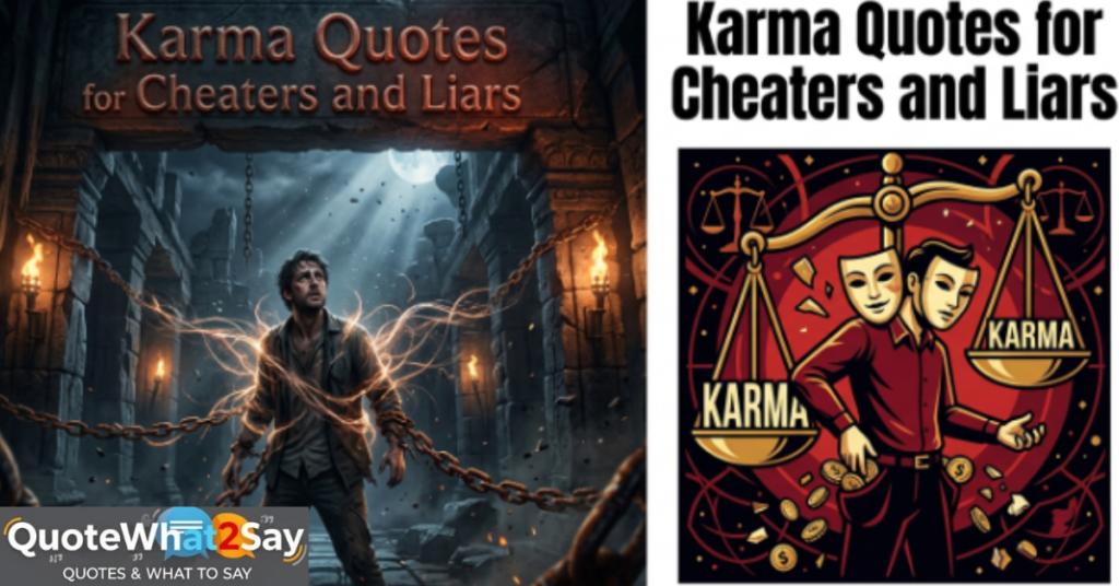 Karma Quotes for Cheaters and Liars