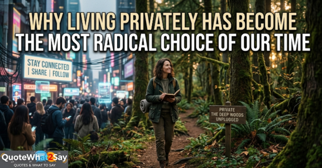Why Living Privately Has Become the Most Radical Choice of Our Time