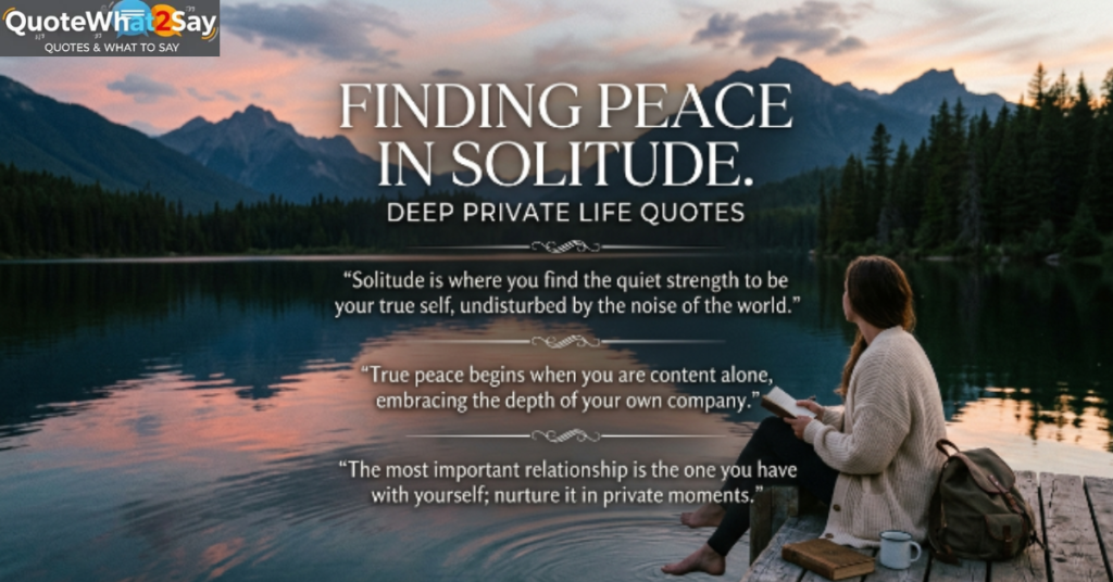 Deep Private Life Quotes About Finding Peace in Solitude