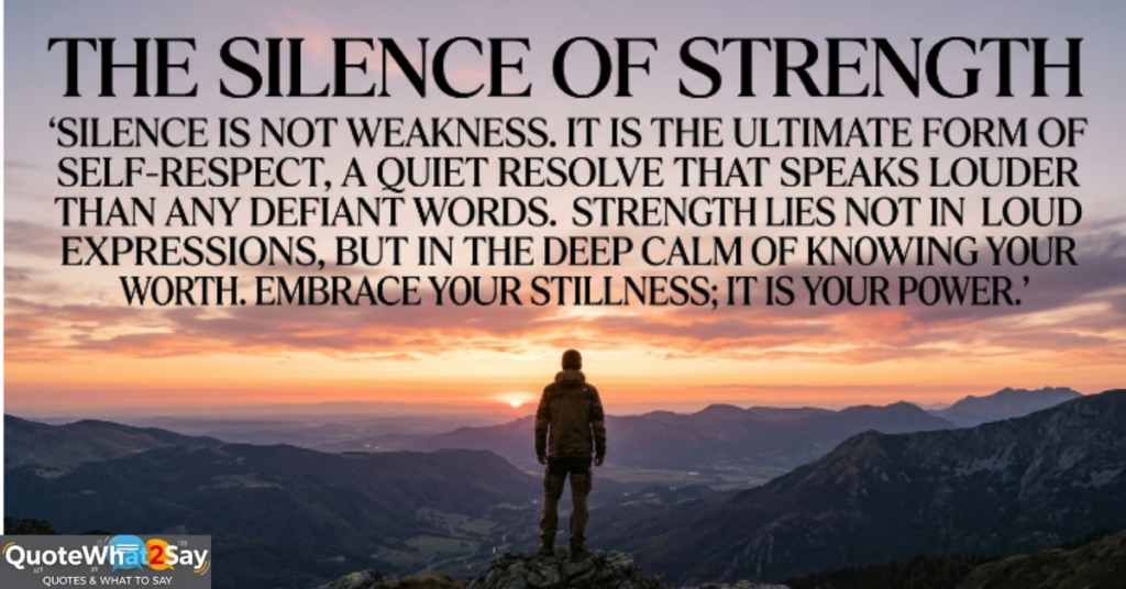 Silence Quotes About Strength and Self-Respect