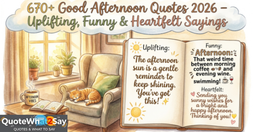 670+ Good Afternoon Quotes 2026 – Uplifting, Funny & Heartfelt Sayings