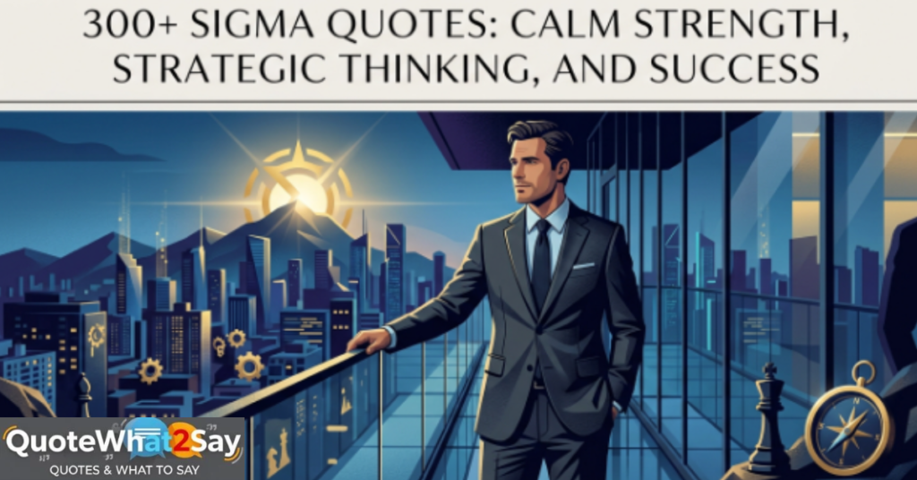 300+ Sigma Quotes: Calm Strength, Smart Thinking, and Success