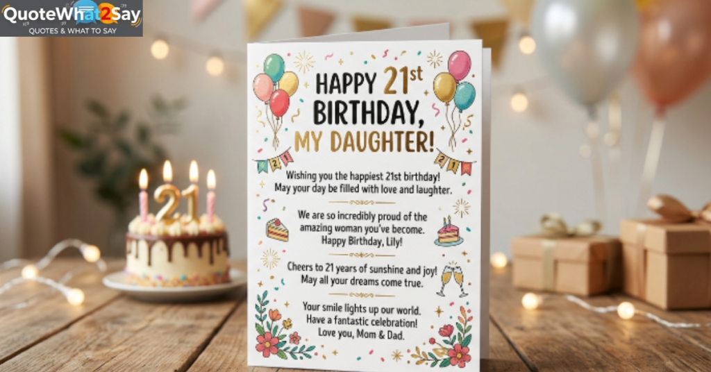 Short and Sweet 21st Birthday Messages For Your Daughter