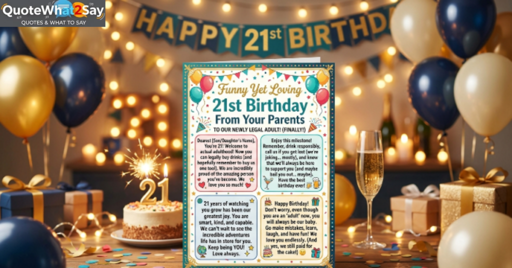 Funny Yet Loving 21st Birthday Messages From a Parent
