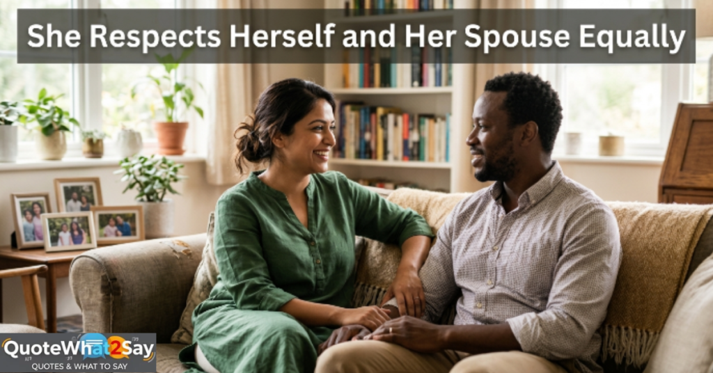 She Respects Herself and Her Spouse Equally