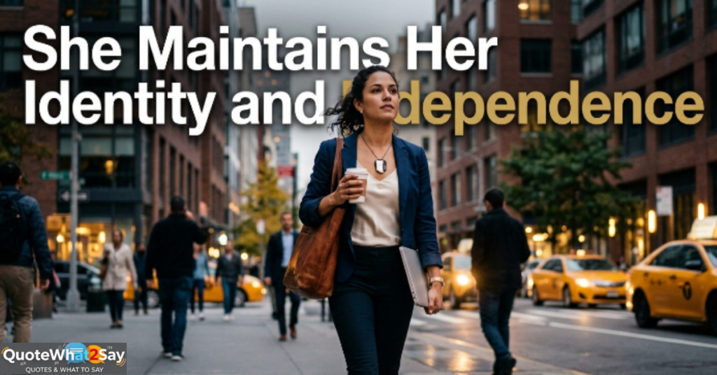 She Maintains Her Identity and Independence
