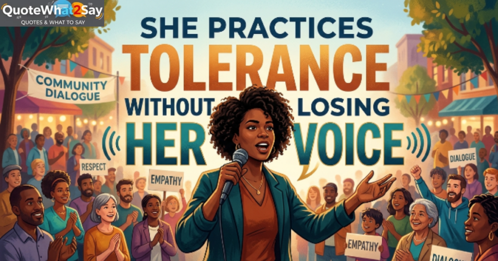 She Practices Tolerance Without Losing Her Voice