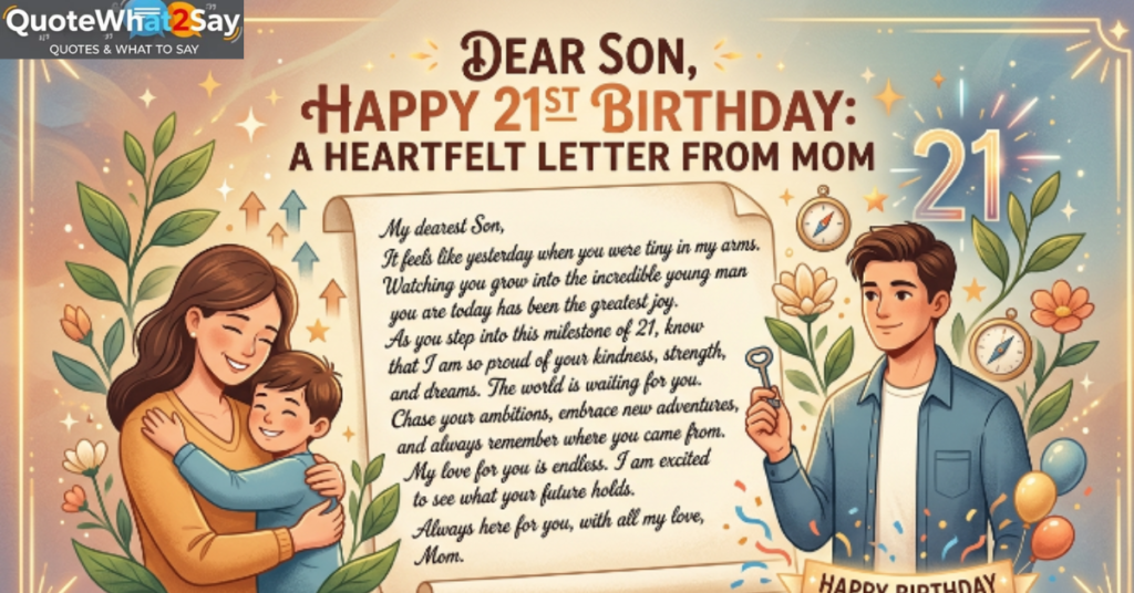 Dear Son, Happy 21st Birthday: A Heartfelt Letter From Mom