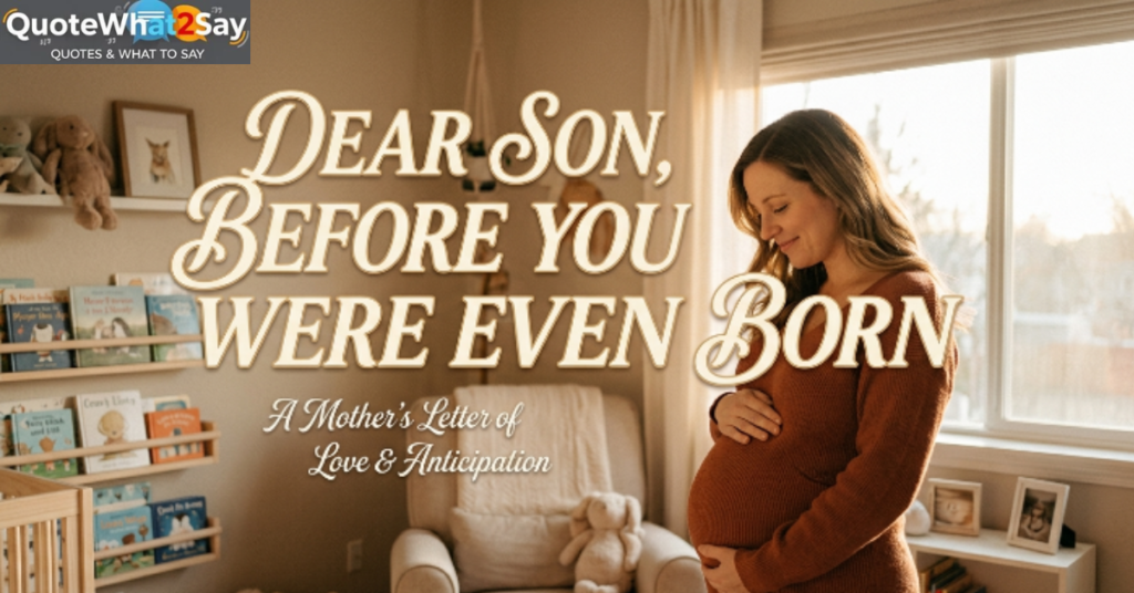 Dear Son, Before You Were Even Born