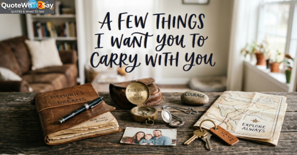 A Few Things I Want You to Carry With You