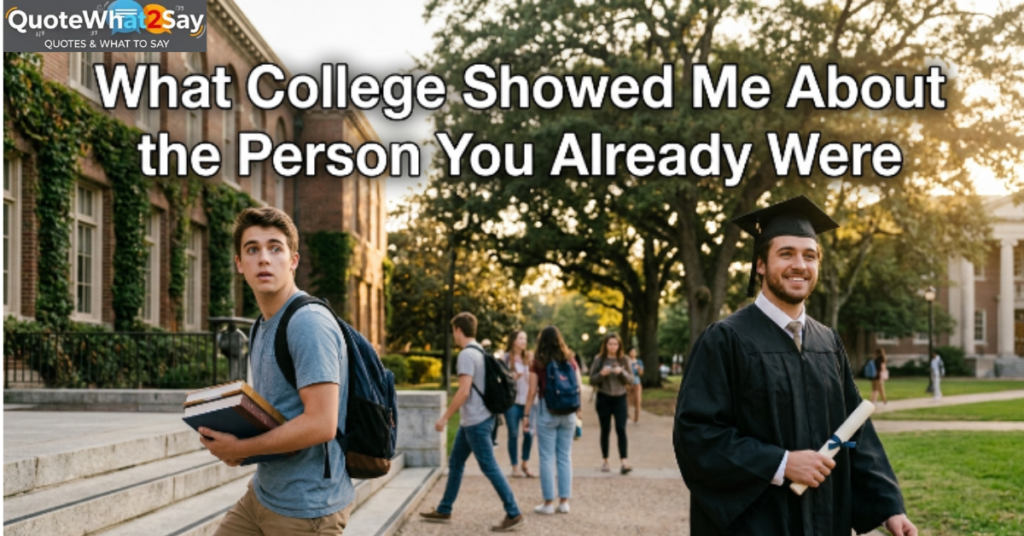 What College Showed Me About the Person You Already Were