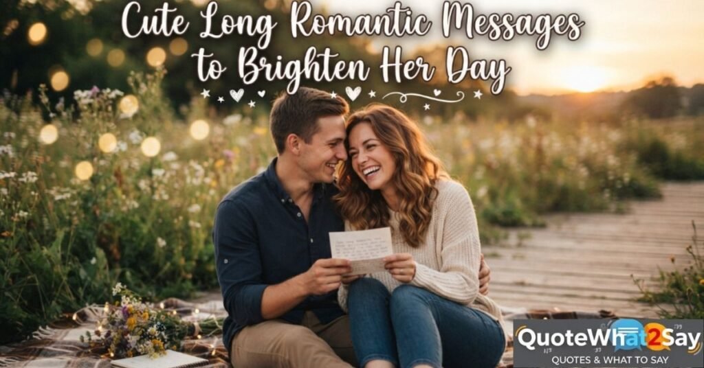 Cute Long Romantic Messages to Brighten Her Day