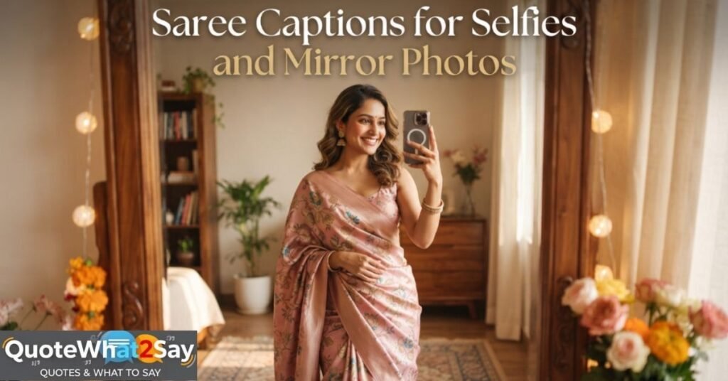Saree Captions for Selfies and Mirror Photos