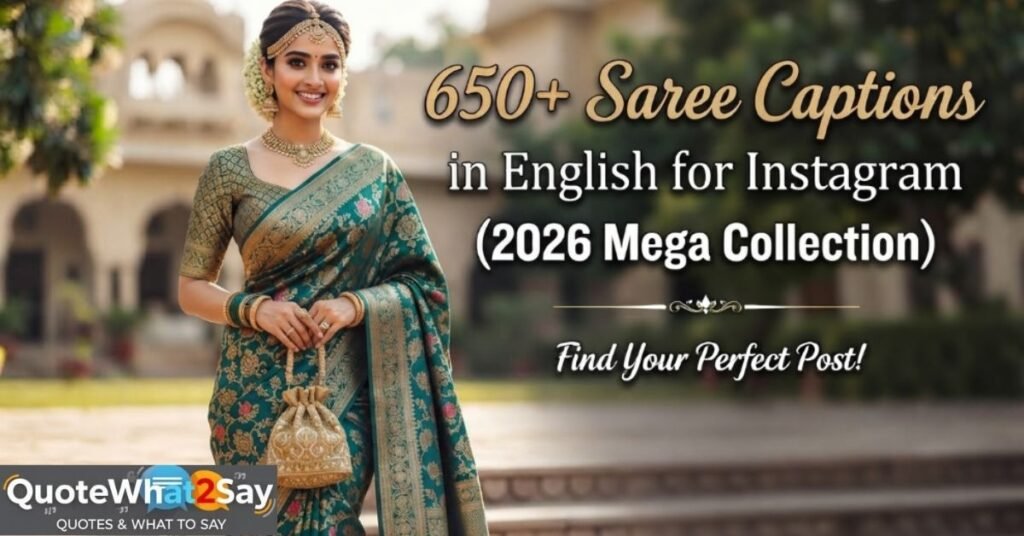 650+ Saree Captions in English for Instagram (2026 Mega Collection)