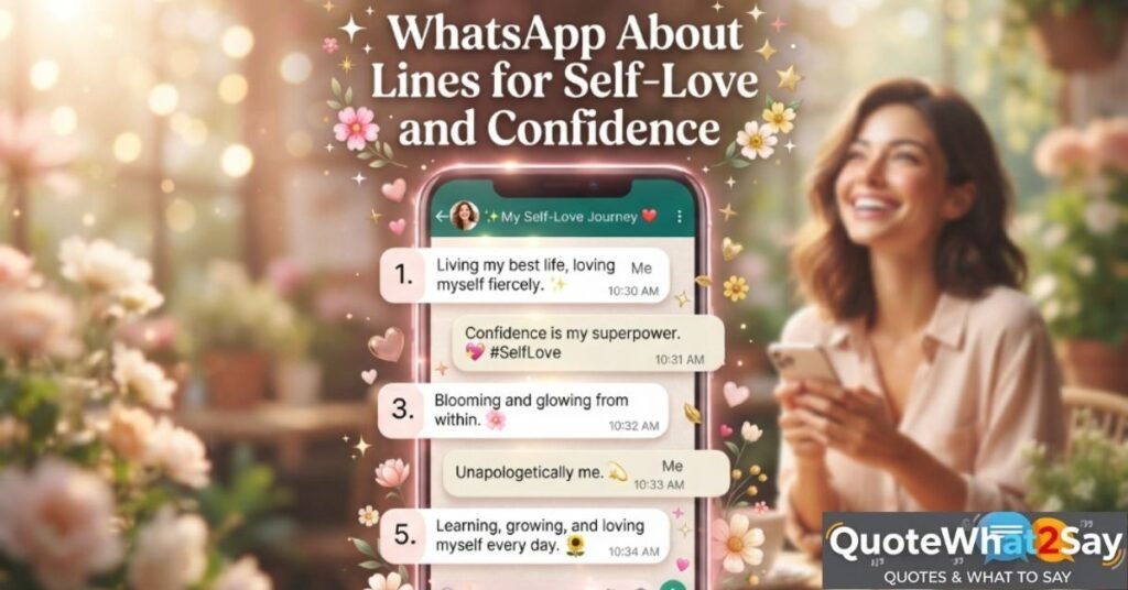 WhatsApp About Lines for Self-Love and Confidence