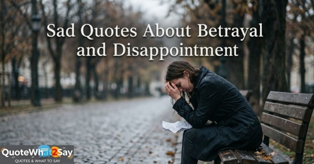 Sad Quotes About Betrayal and Disappointment
