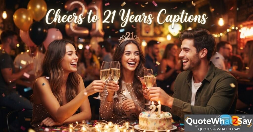 Cheers to 21 Years Captions