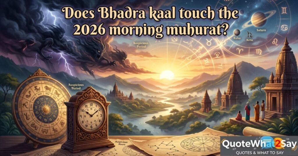 Does Bhadra kaal touch the 2026 morning muhurat?