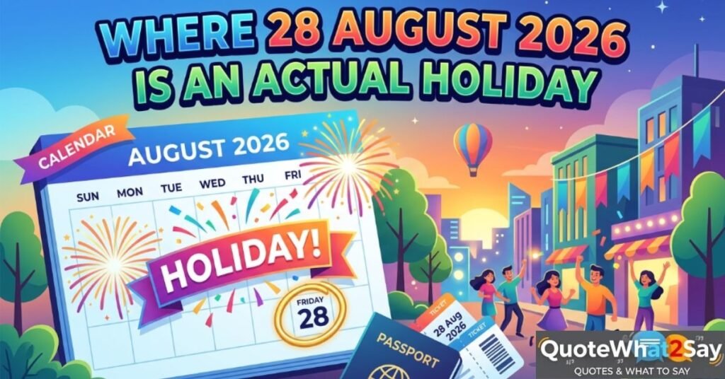 Where 28 August 2026 is an actual holiday