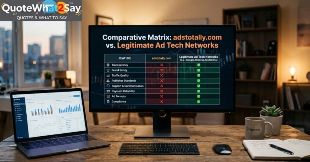 Comparative Matrix: adstotally.com vs. Legitimate Ad Tech Networks