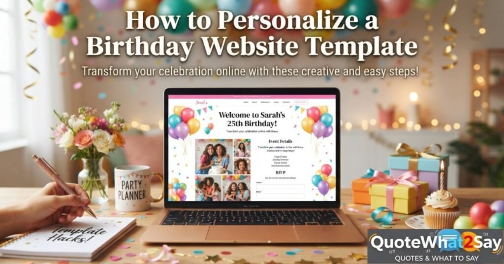How to personalize a birthday website template