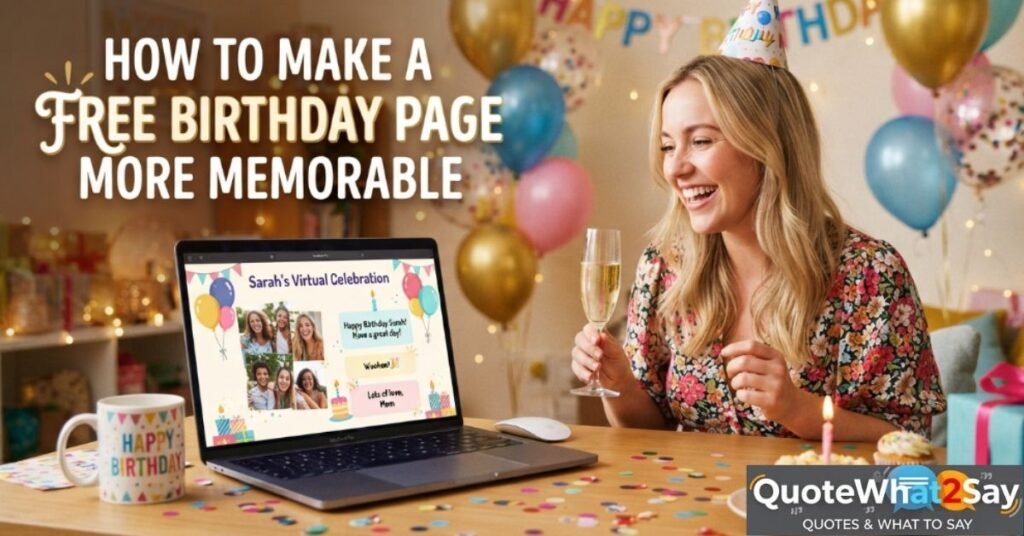 How to make a free birthday page more memorable