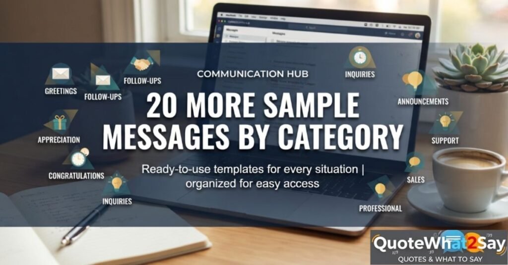 20 More Sample Messages by Category