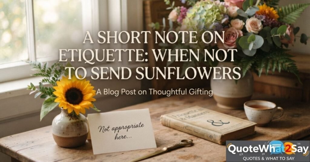 A short note on etiquette: when not to send sunflowers
