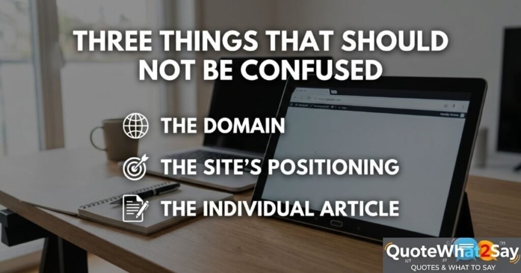 Three Things That Should Not Be Confused