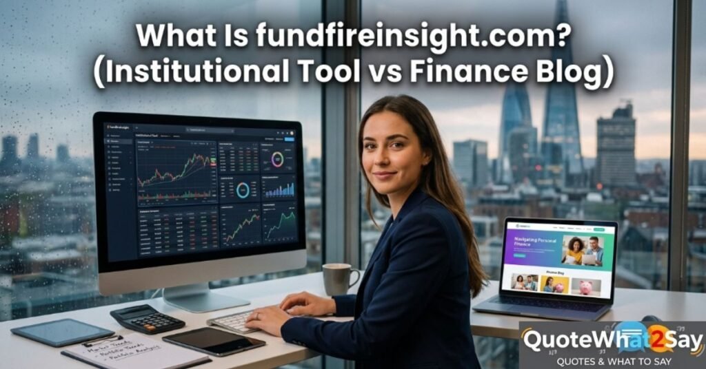 What Is fundfireinsight.com? (Institutional Tool vs Finance Blog)