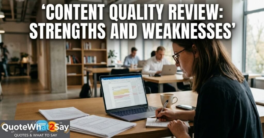 Content Quality Review: Strengths and Weaknesses